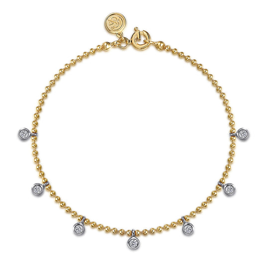 14K White & Yellow Gold White Sapphire Droplet Bracelet-Bujukan — Gabriel & Co. TB5005M4JWS