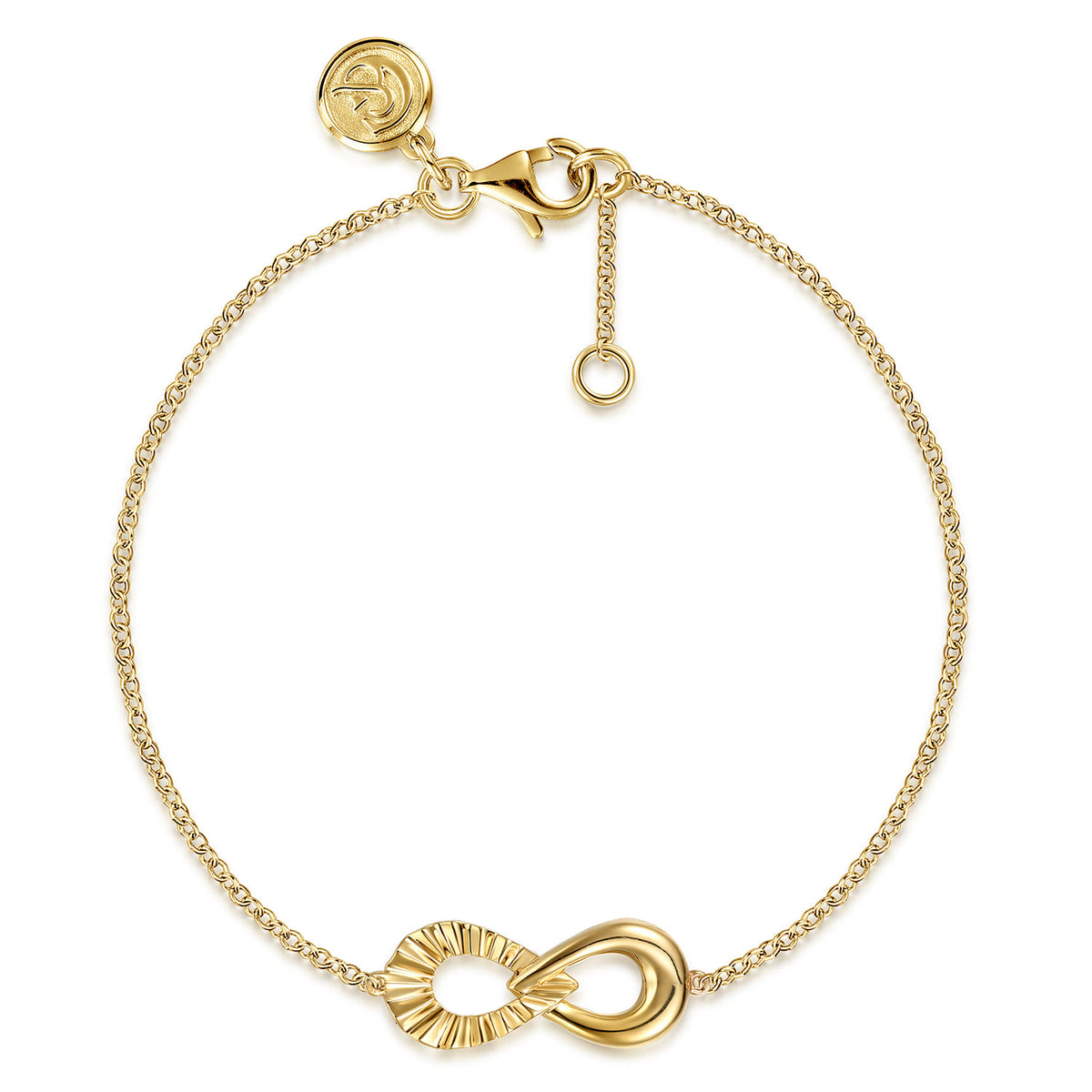 14K Yellow Gold Diamond Cut Infinity Chain Bracelet — Gabriel & Co. TB5218Y4JJJ