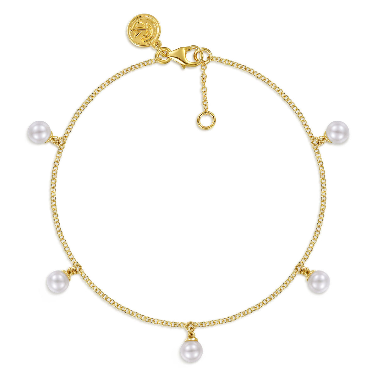 14K Yellow Gold Pearl Droplet Bracelet — Gabriel & Co. TB5306Y4JPL
