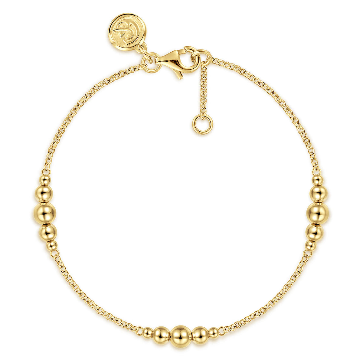 14K Yellow Gold Graduating Bead Stations Bracelet — Gabriel & Co. TB5316Y4JJJ