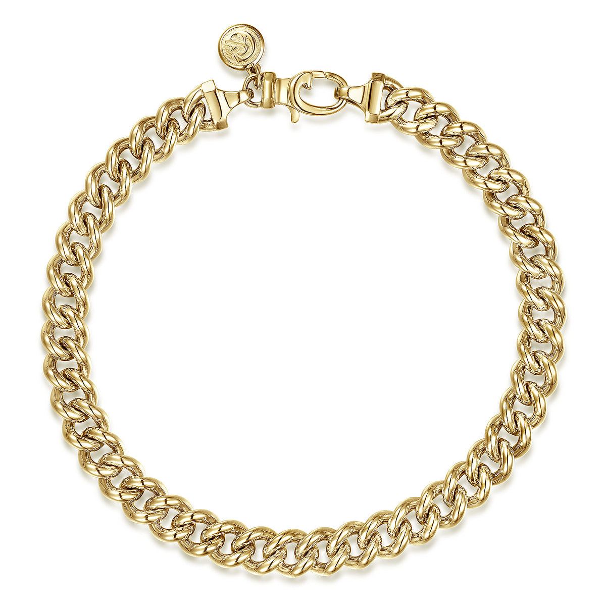 7mm 14K Yellow Gold Men's Solid Cuban Link Chain Bracelet — Gabriel & Co. TBM2074Y4JJJ