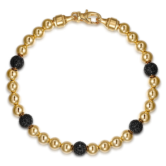 14K Yellow Gold Black Diamond and 6mm Yellow Gold Beaded Mens Bracelet — Gabriel & Co. TBM2180Y4JBD