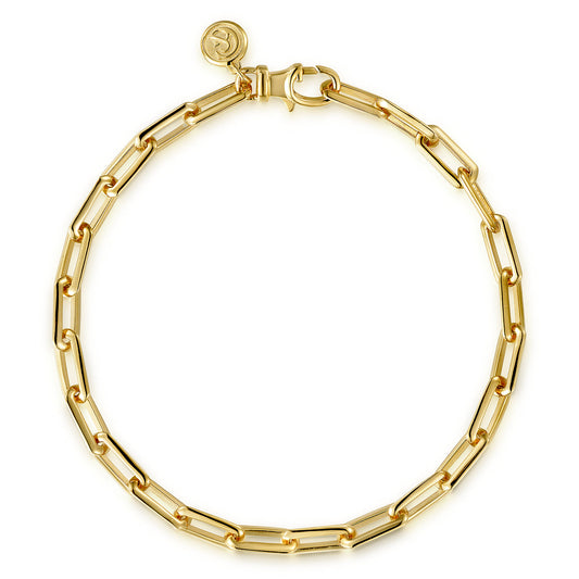 5 mm 14K Yellow Gold Men's Solid Elongated Link Chain Bracelet — Gabriel & Co. TBM4520Y4JJJ
