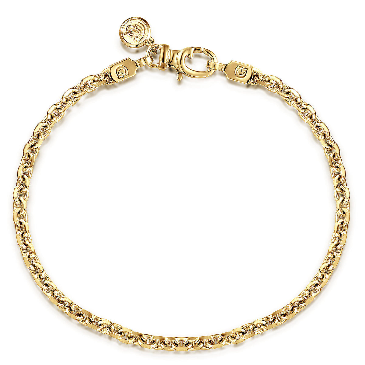 4mm 14K Yellow Gold Men's Hollow Link Chain Bracelet — Gabriel & Co. TBM4806Y4JJJ