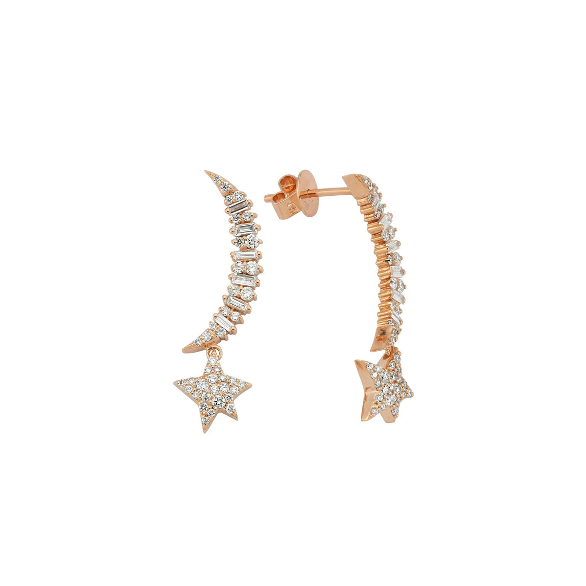 Bee Goddess Sirius Star Gold Diamond Earrings