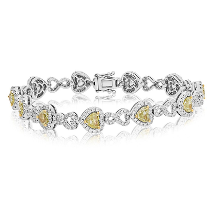 Heart Shape Fancy Yellow Bracelet — view 1