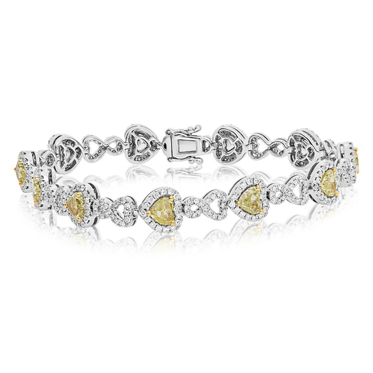 Heart Shape Fancy Yellow Bracelet — view 1