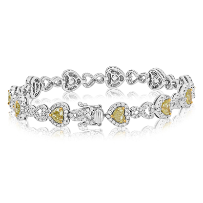 Heart Shape Fancy Yellow Bracelet — view 4