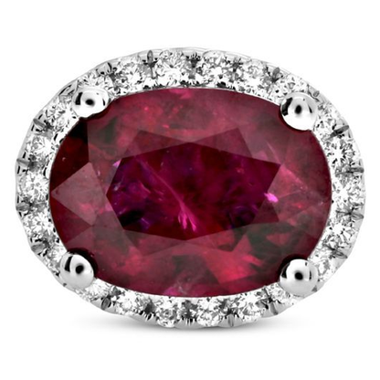 Oval Ruby Earring — view 1
