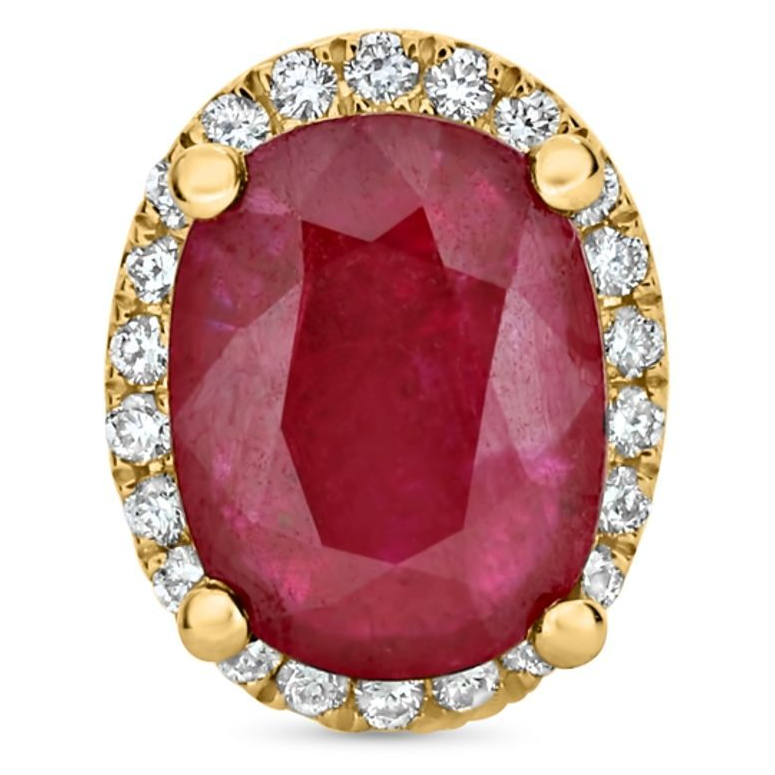 Oval Ruby Earring — view 1