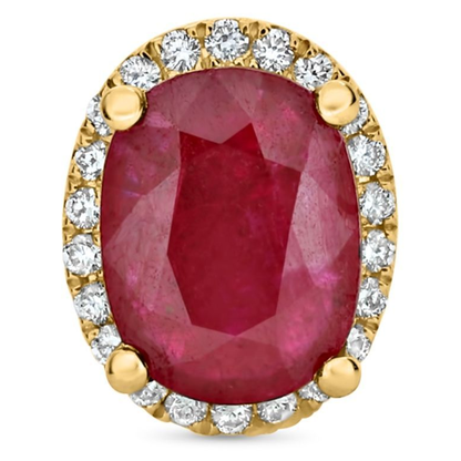 Oval Ruby Earring — view 1