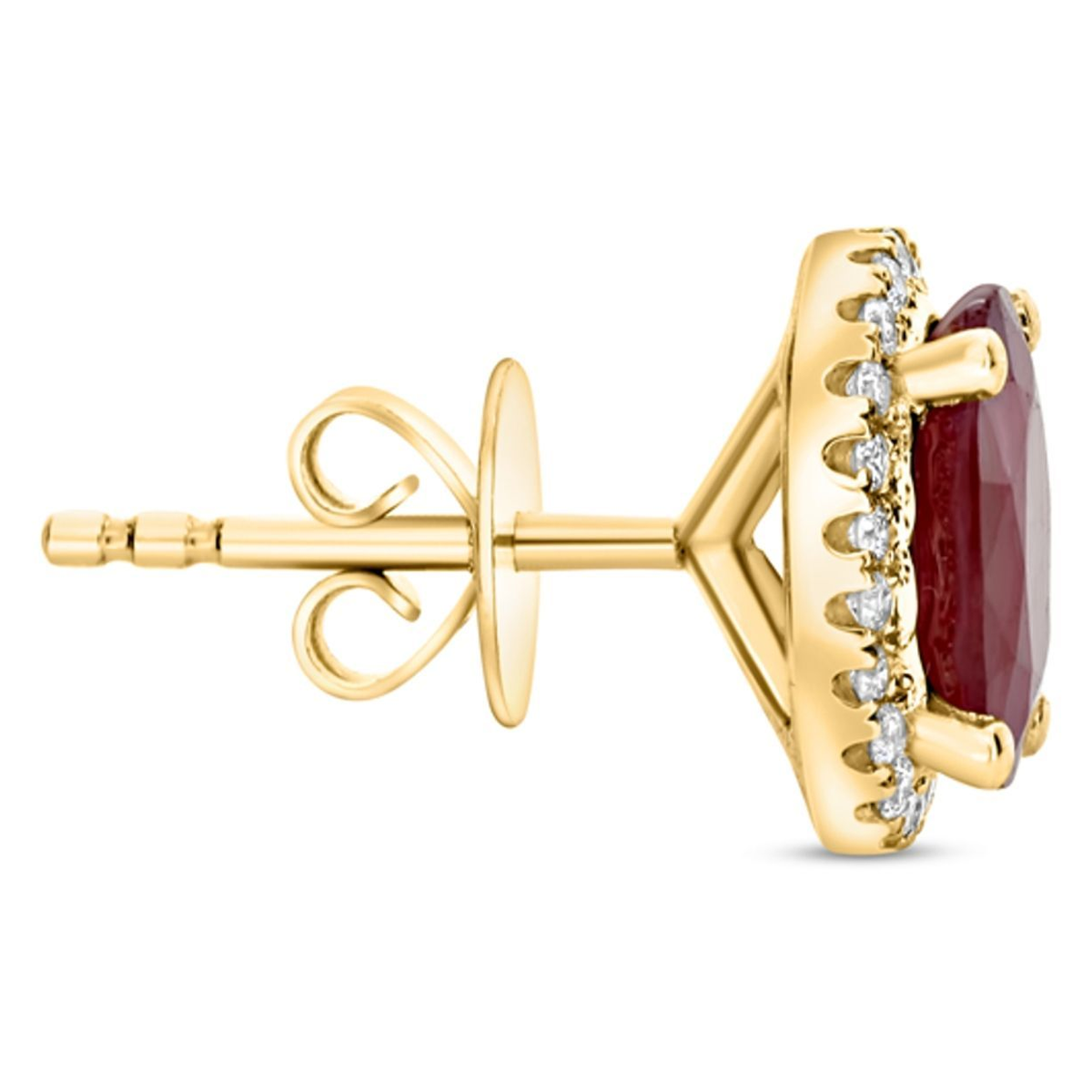Oval Ruby Earring — view 2