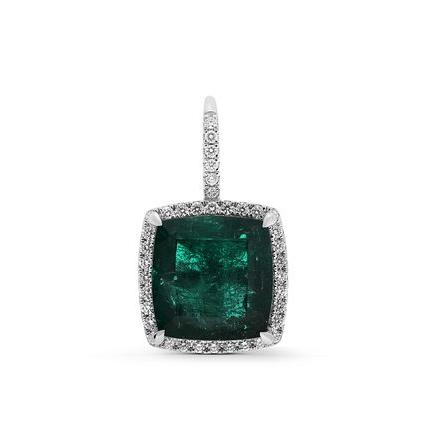 Cushion Emerald Earring — view 1