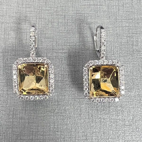 Radiant Fancy Yellow Diamond Earring — view 1
