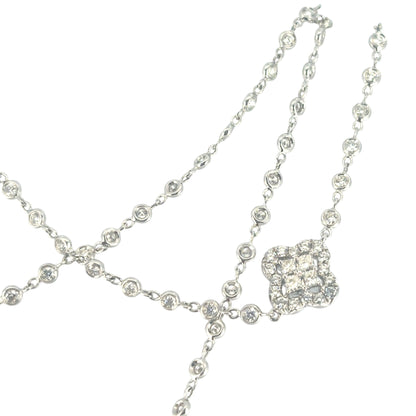 18k White Gold 18ctw Diamond Multi Clovers Necklace
