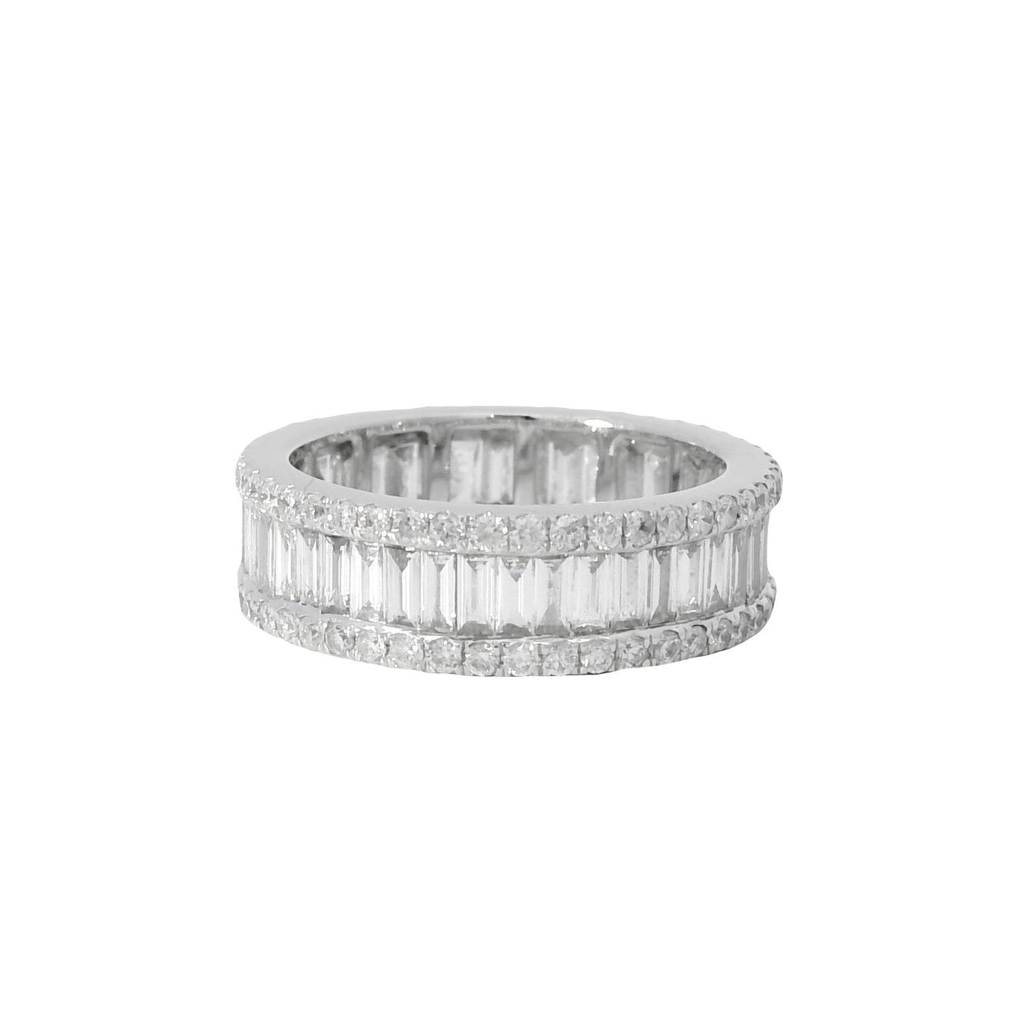 14k White Gold 3.21ctw Mixed Cut Diamond Eternity Band