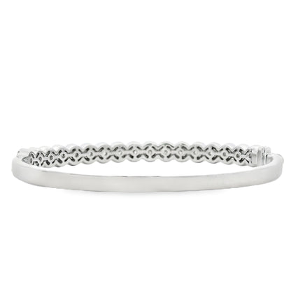 14k White Gold 2.79ctw Round Diamond Bangle Bracelet