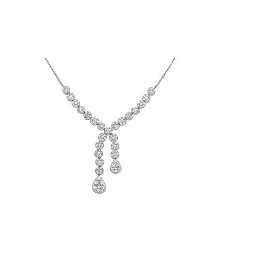Diamond (2.86 Carats) Cross-Over Necklace — view 1