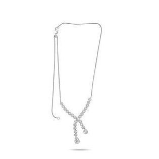 Diamond (2.86 Carats) Cross-Over Necklace — view 2