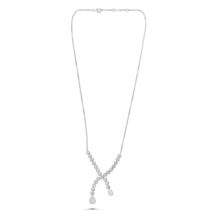 Diamond (2.86 Carats) Cross-Over Necklace — view 1