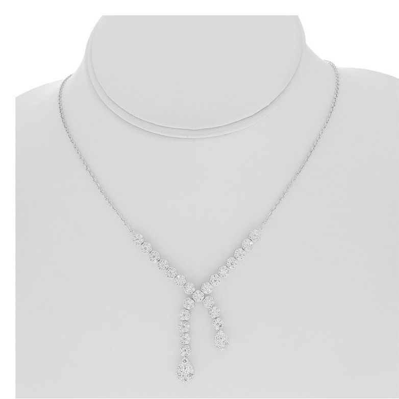 Diamond (2.86 Carats) Cross-Over Necklace — view 3