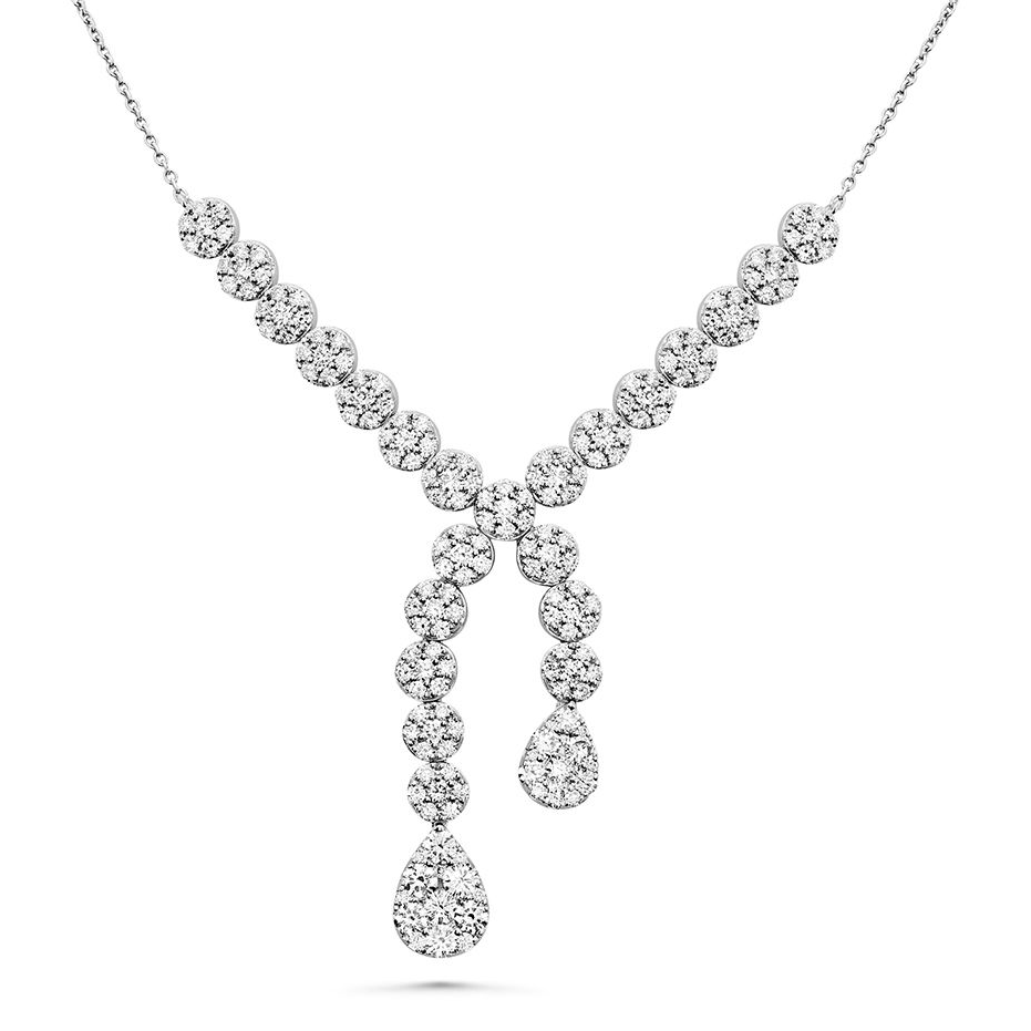 Diamond (2.86 Carats) Cross-Over Necklace — view 2