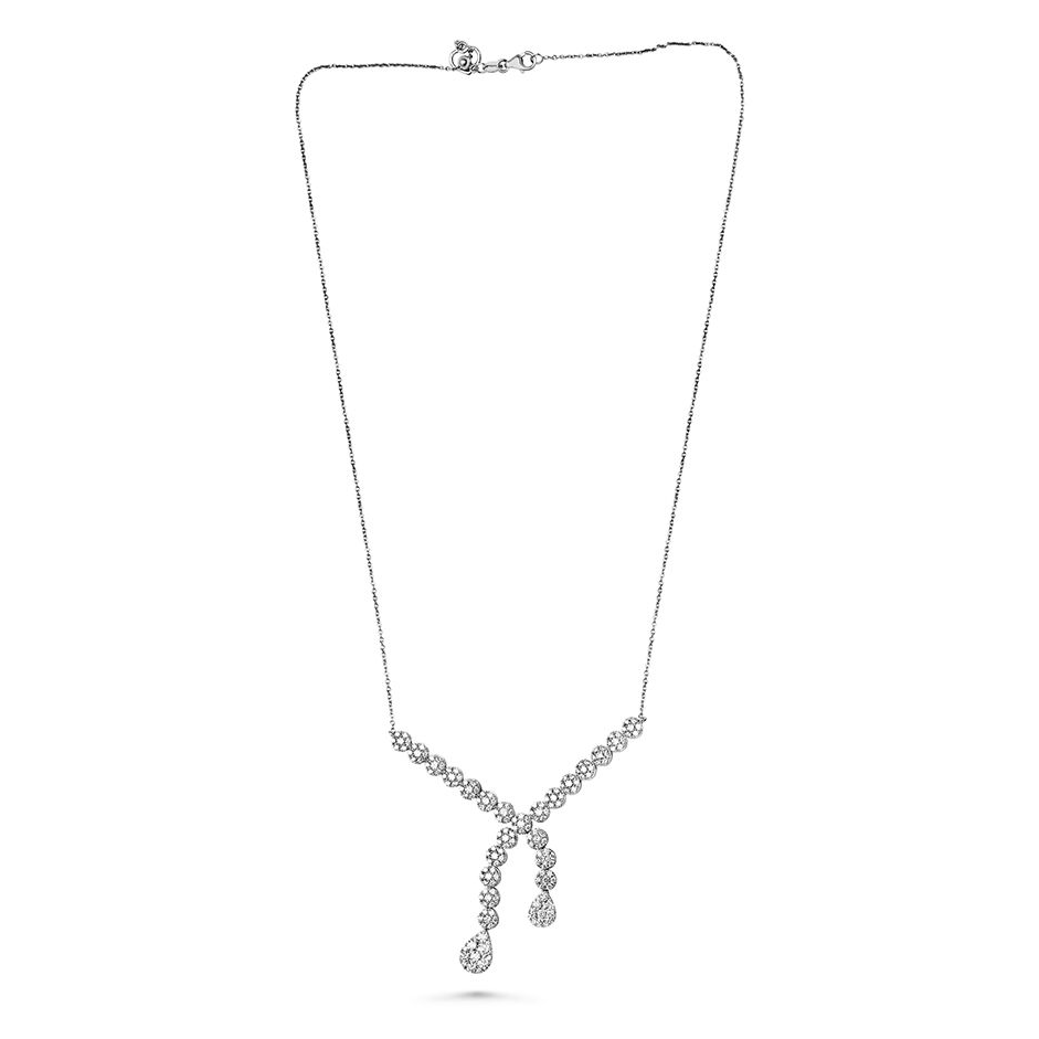 Diamond (2.86 Carats) Cross-Over Necklace — view 1