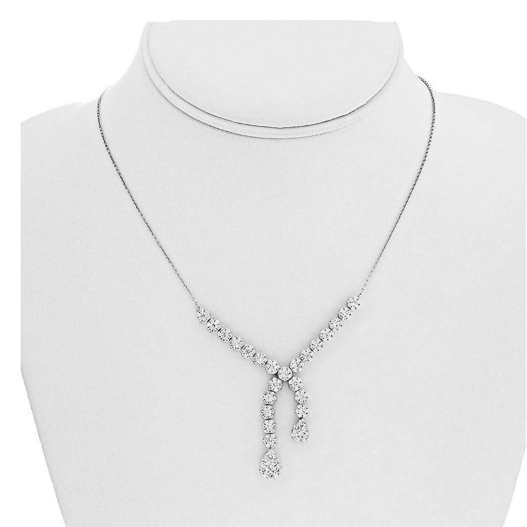 Diamond (2.86 Carats) Cross-Over Necklace — view 3