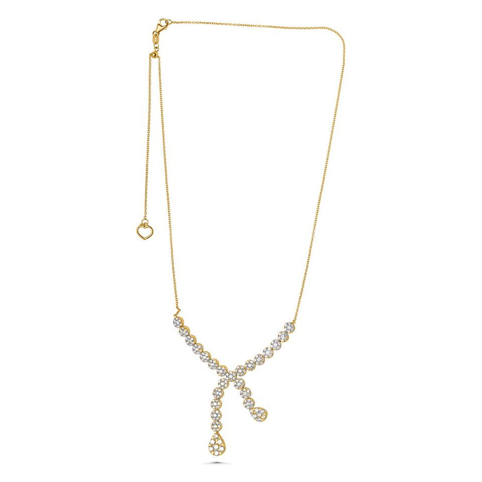 Diamond (2.86 Carats) Cross-Over Necklace — view 1