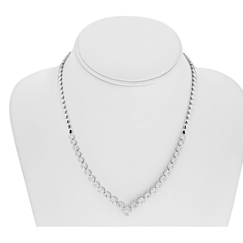 Partial Riviera Necklace with 4+ Carats Diamonds — view 3