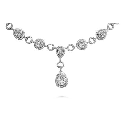 Pear Shape Pave Diamond Necklace — view 2