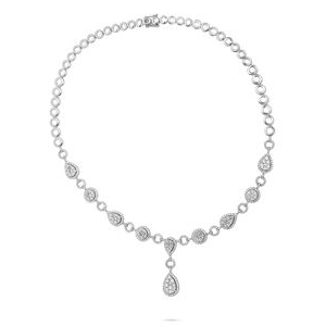 Pear Shape Pave Diamond Necklace — view 1