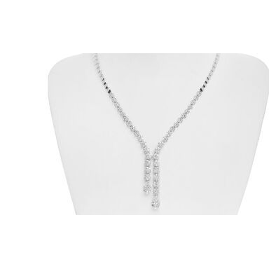 White Gold Diamond Bolo Necklace — view 2