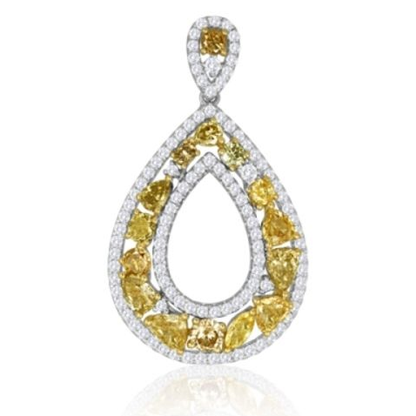 Pear Shape Fancy Yellow Diamond Pendant — view 1