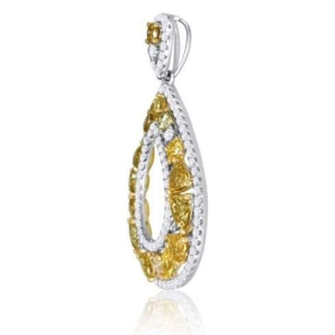 Pear Shape Fancy Yellow Diamond Pendant — view 2