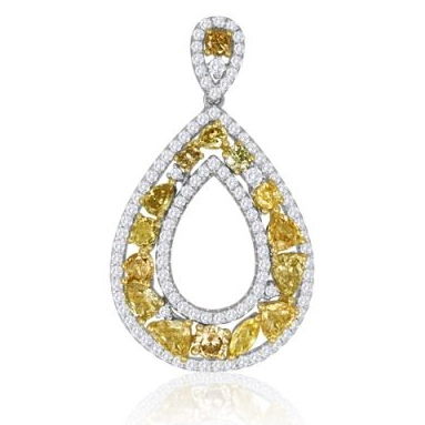 Pear Shape Fancy Yellow Diamond Pendant — view 1