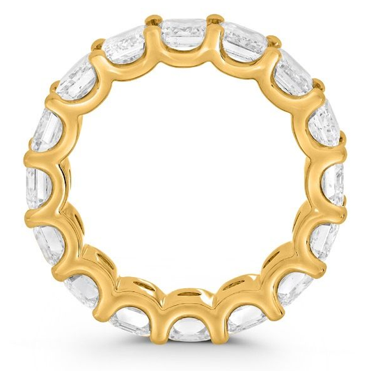 Yellow Gold 8.59 Emerald Cut Eternity Ring — view 2
