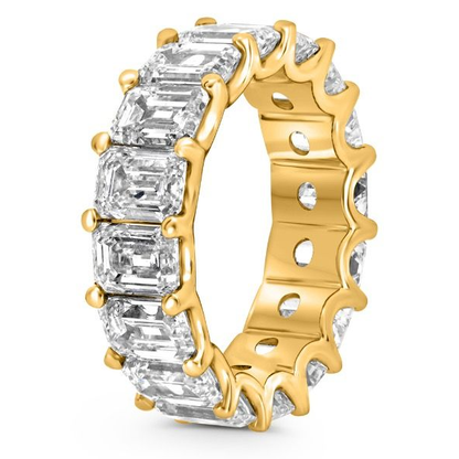 Yellow Gold 8.59 Emerald Cut Eternity Ring — view 3