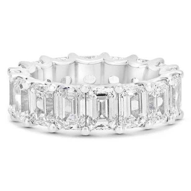 Platinum 8.11 Emerald Cut Eternity Ring — view 1