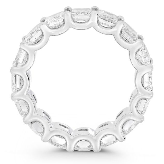 Platinum 8.11 Emerald Cut Eternity Ring — view 2