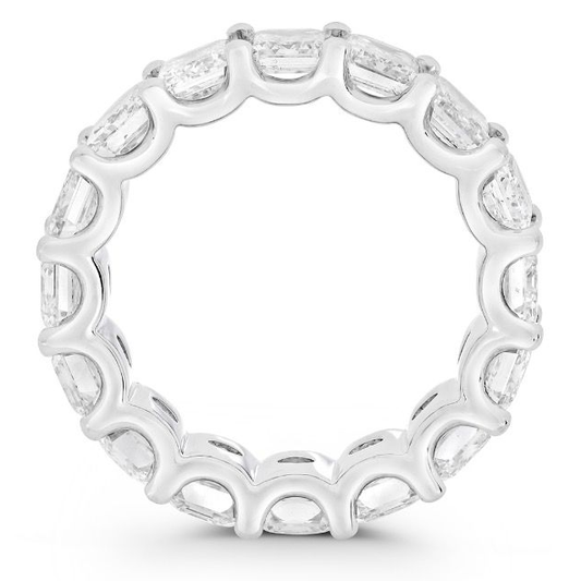 Platinum 8.11 Emerald Cut Eternity Ring — view 2