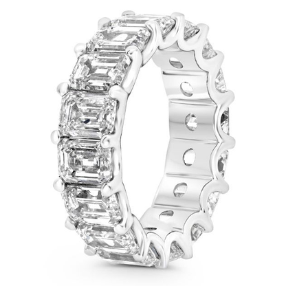 Platinum 8.11 Emerald Cut Eternity Ring — view 3