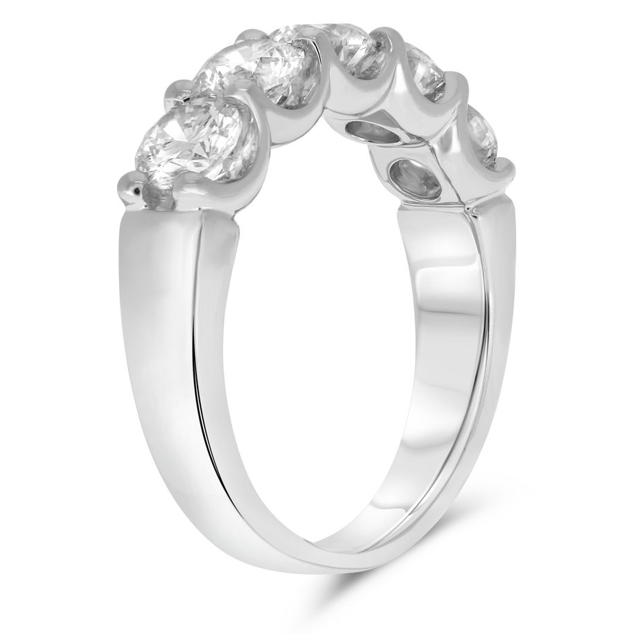 Five-Stone White Diamond Wedding Band — view 3