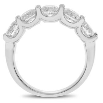 Five-Stone White Diamond Wedding Band — view 2