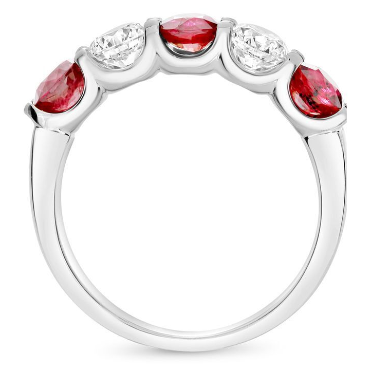 Five-Stone White Diamond Wedding Band — view 2