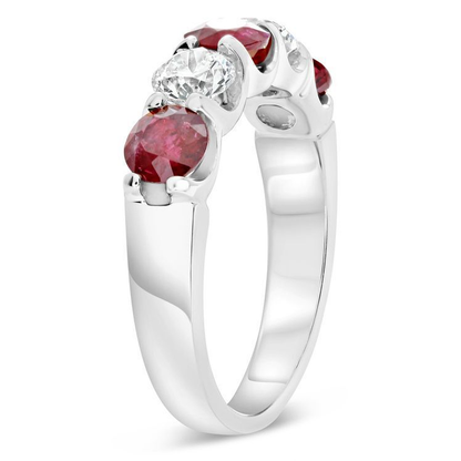 Five-Stone White Diamond Wedding Band — view 3