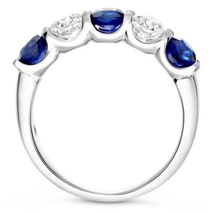Five-Stone White Diamond Wedding Band — view 2