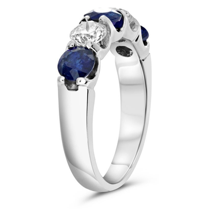 Five-Stone White Diamond Wedding Band — view 3