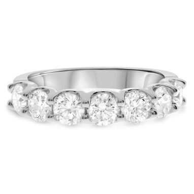 Seven-Stone White Diamond Wedding Band — view 1