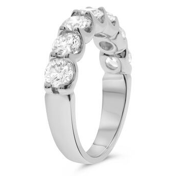 Seven-Stone White Diamond Wedding Band — view 3